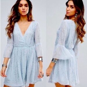 Free People Winter Solstice Wrap Mini Dress